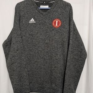 Adidas Indiana University pullover sweater in gray heather knit.